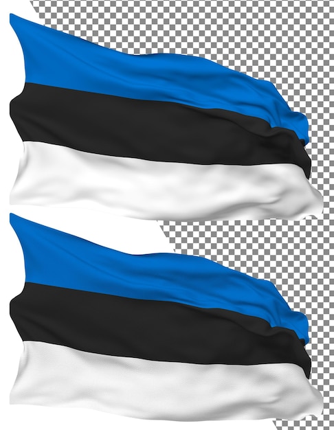 Estonia Flag Wave Isolated Plain Bump Texture Sfondo trasparente Rendering 3D