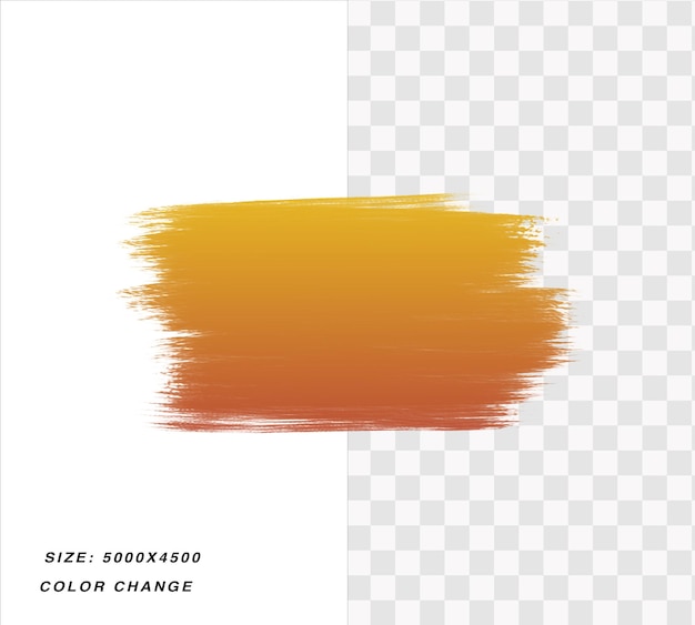 Estoque de pincel de cor laranja em fundo transparente
