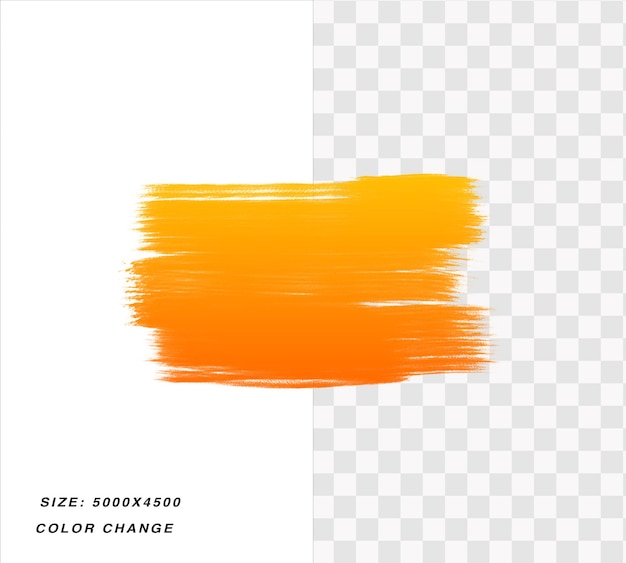 Estoque de pincel de cor laranja em fundo transparente