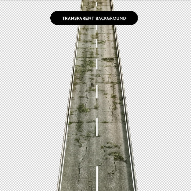 PSD estrada isolada sobre um fundo transparente