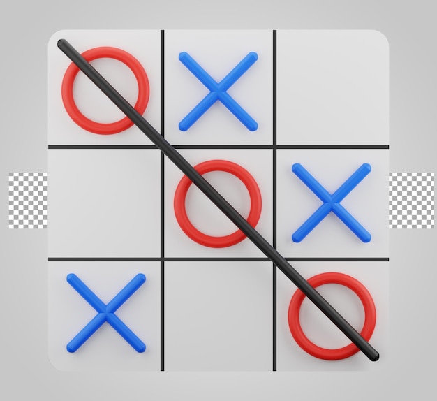 Jogo tic tac toe. renderização em 3d.