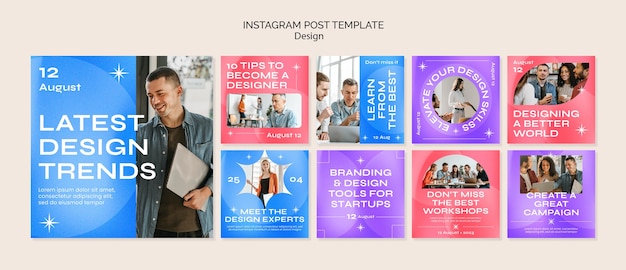 PSD estrategia de diseño de publicaciones de instagram.