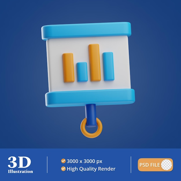 estrategia marketing presentación ilustración 3d