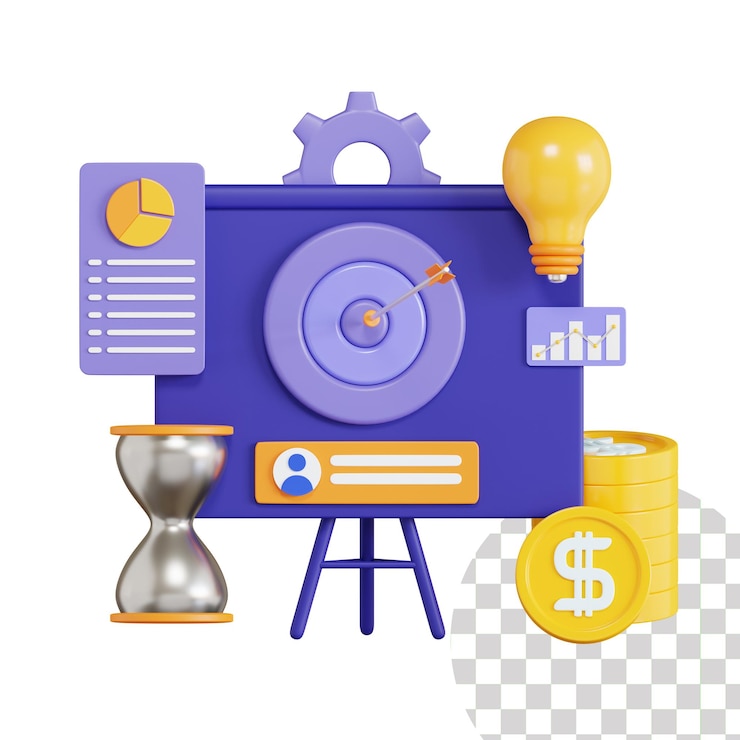PSD estrategia de planificación empresarial ilustración 3d
