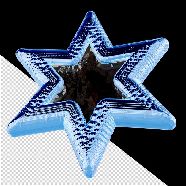 Estrela 3d de gelo azul