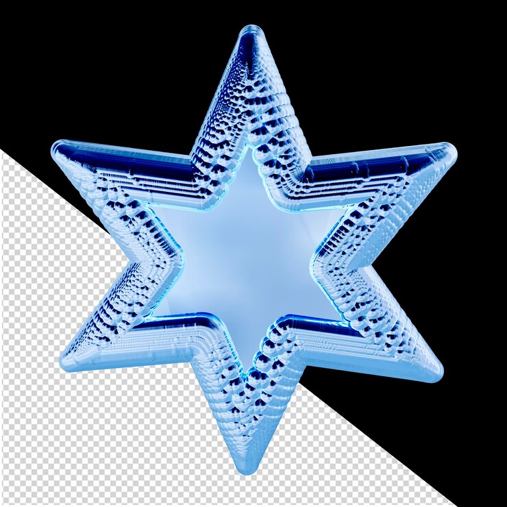 PSD estrela 3d de gelo azul