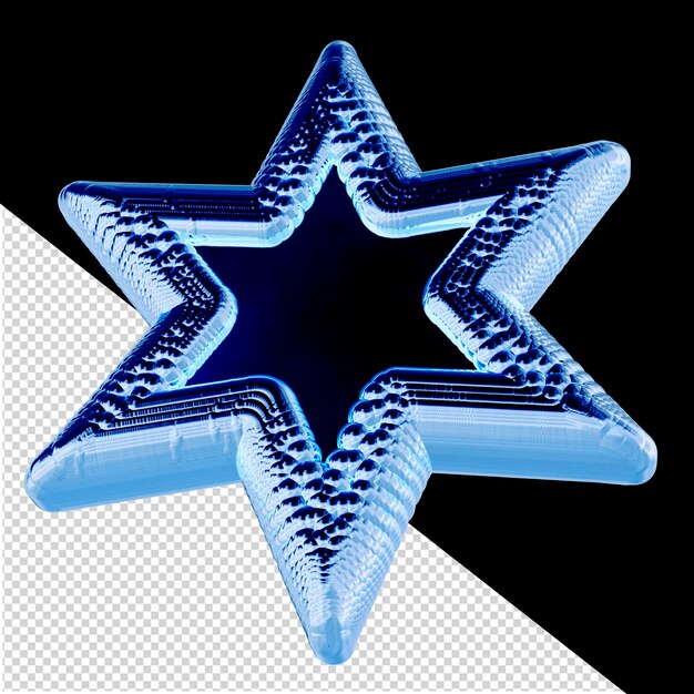 PSD estrela 3d de gelo azul