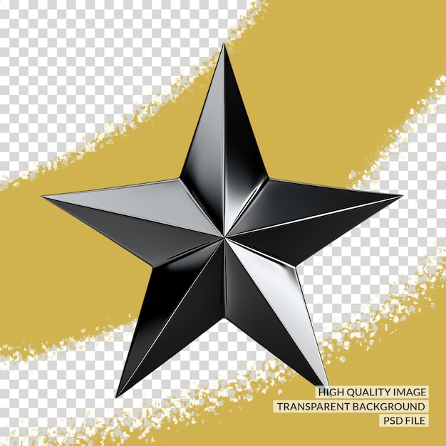 PSD estrela 3d png clipart fundo transparente isolado