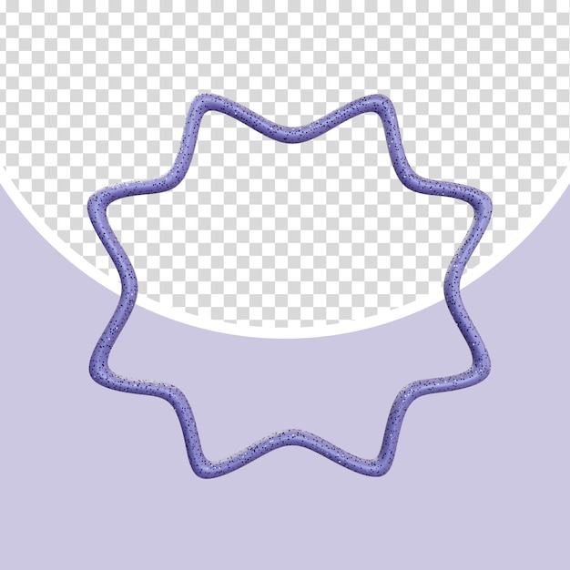 Estrela brilhante octagrama 3d de oito pontos em glitter azul
