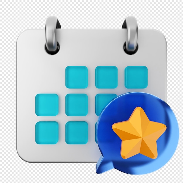 Estrela de bate-papo de calendário 3D