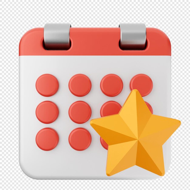 Estrela de calendário 3D