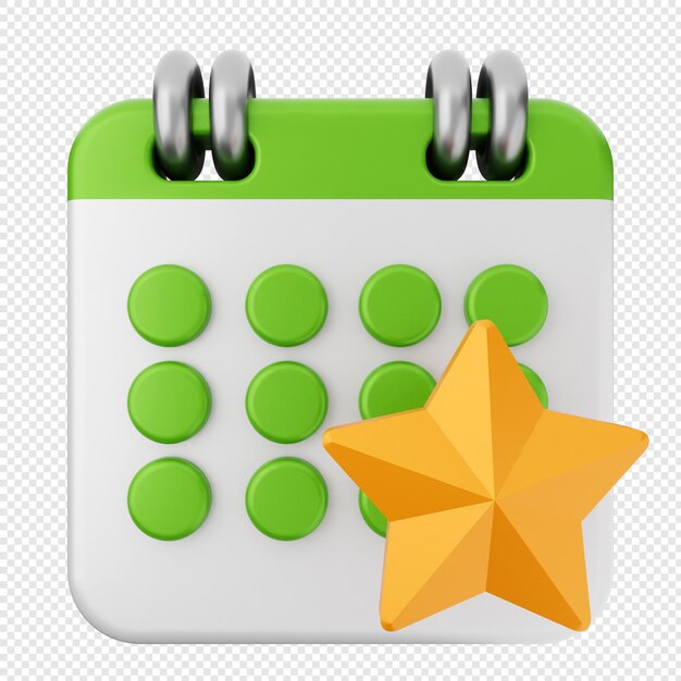 Estrela de calendário 3D