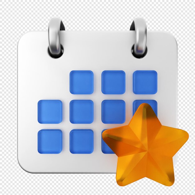 Estrela de calendário 3D