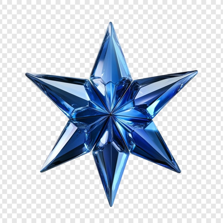 PSD estrela de cristal azul esplandecente magica festiva brilha brilhante