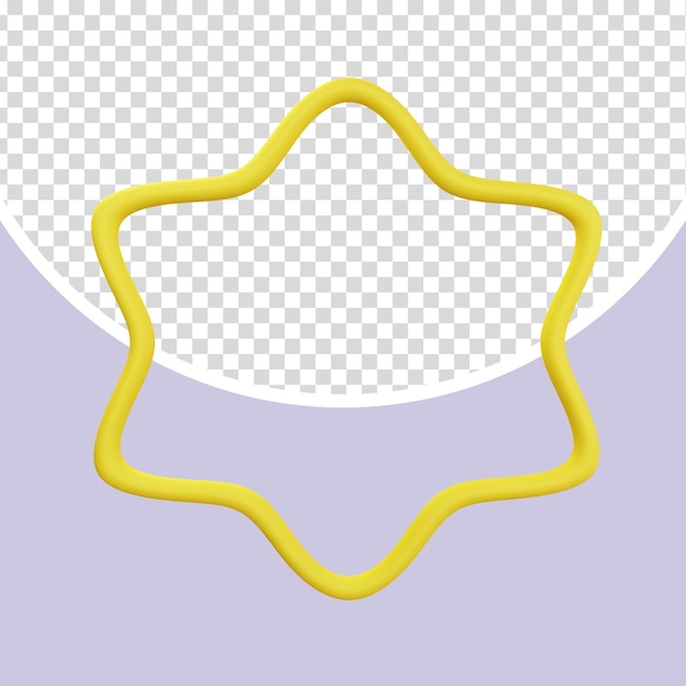 Estrela de hexagrama 3d de seis pontos em glitter amarelo