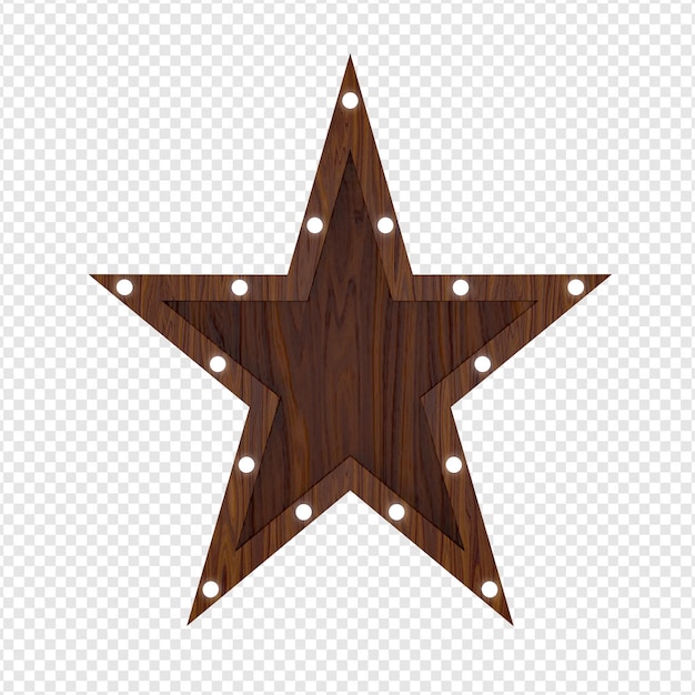 PSD estrela de madeira com luzes