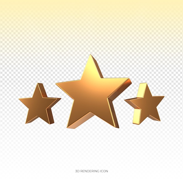 Estrela dourada 3d realista ou ícone de classificação