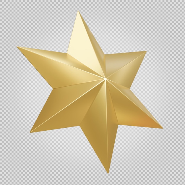 Estrela dourada de natal 3d