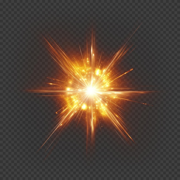 PSD estrela flare isolada em fundo transparente