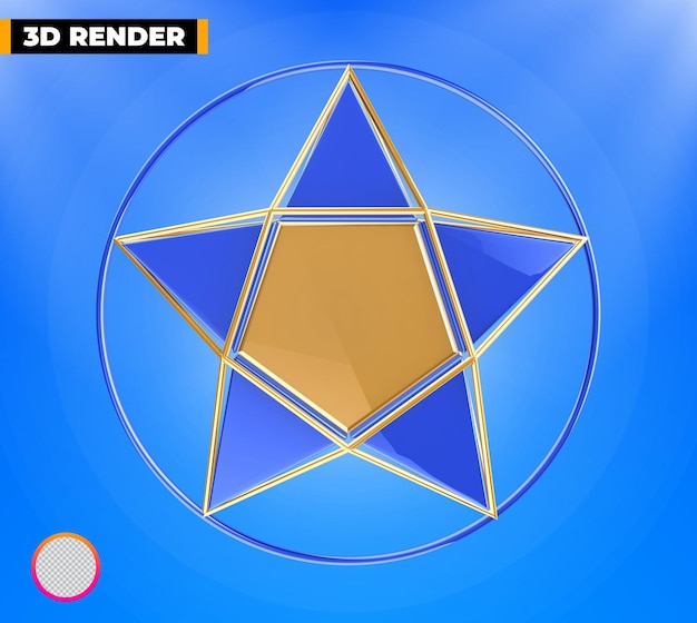 PSD estrela para renderização 3d de ano novo khmer