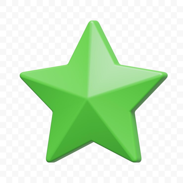 PSD estrela verde ilustração 3d