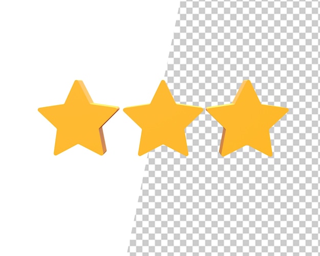 estrelas de ouro classificação 3d render