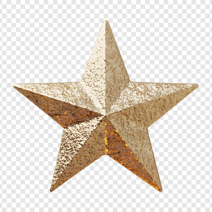 PSD estrelas douradas png isoladas em fundo transparente