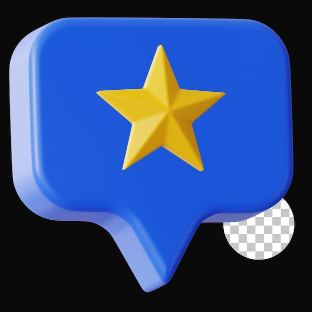 Estrella 3D en una burbuja de habla