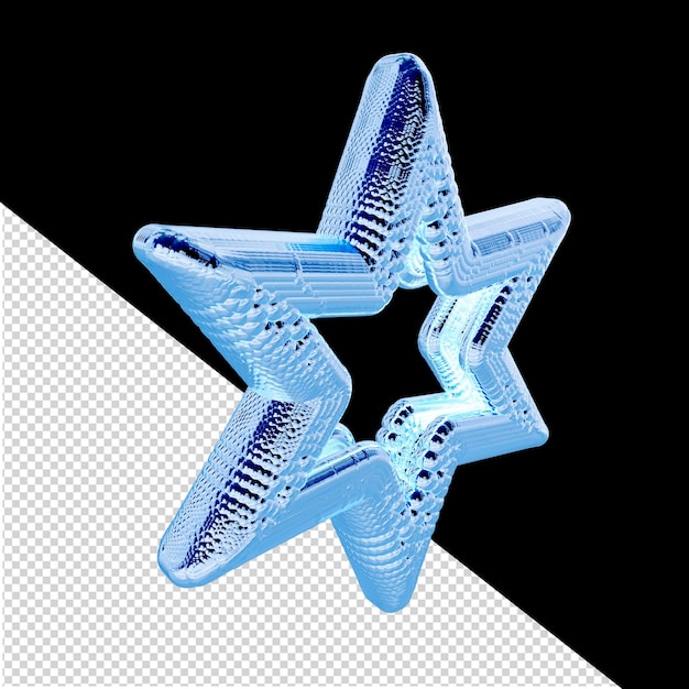 Estrella 3d de hielo azul