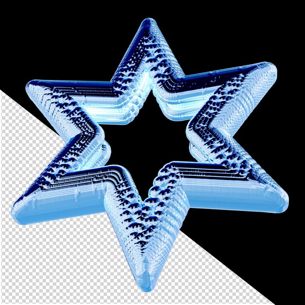 PSD estrella 3d de hielo azul