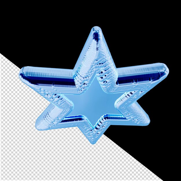 PSD estrella 3d de hielo azul