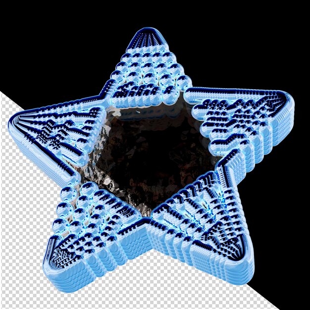 PSD estrella 3d de hielo azul