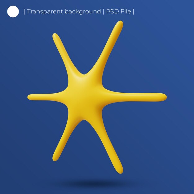 La estrella amarilla en 3D y el icono cantando