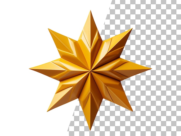 Estrella amarilla aislada con fondo transparente