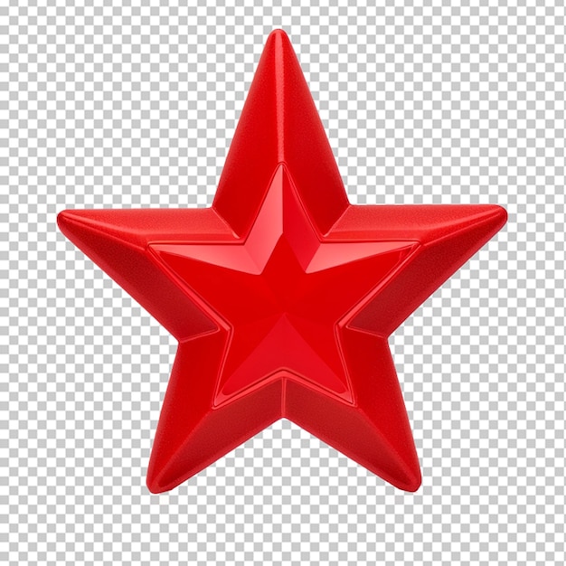 PSD estrella brillante roja en 3d