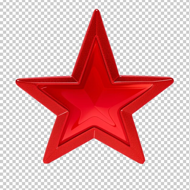 PSD estrella brillante roja en 3d