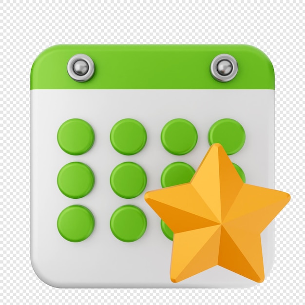 Estrella del calendario en 3D