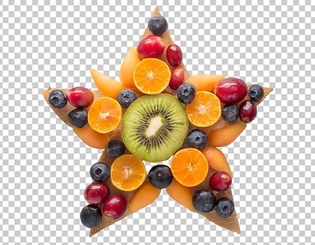 PSD estrella hecha de fruta