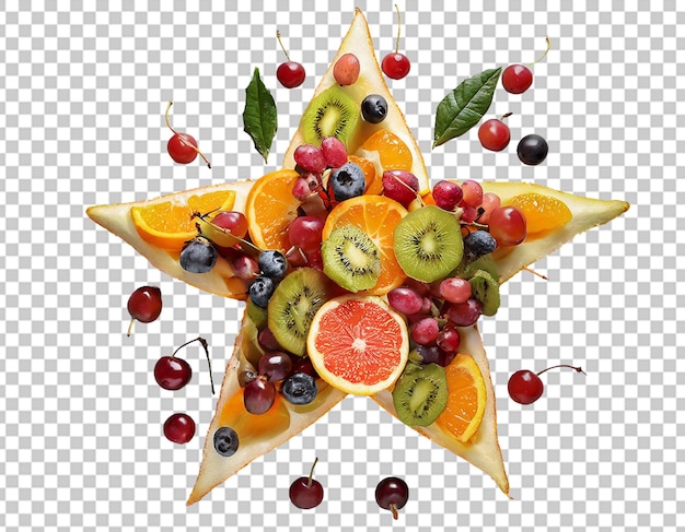 Estrella hecha de fruta