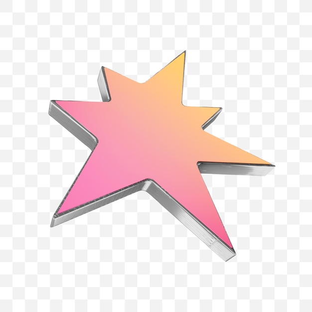 Estrella metálica 3D con gradiente