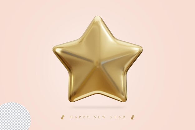 estrella de navidad 3d renderizado aislado en fondo transparente
