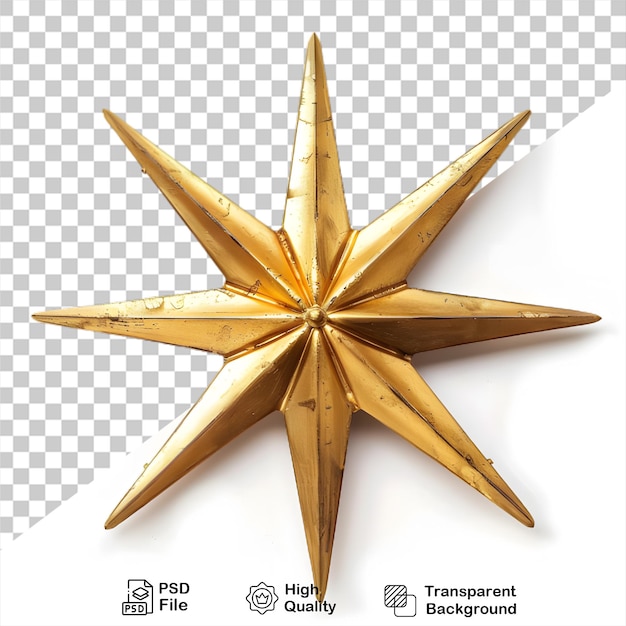 PSD estrella de oro en 3d con fondo transparente