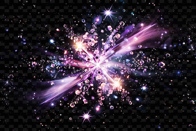 PSD una estrella púrpura estalla con las estrellas y brilla