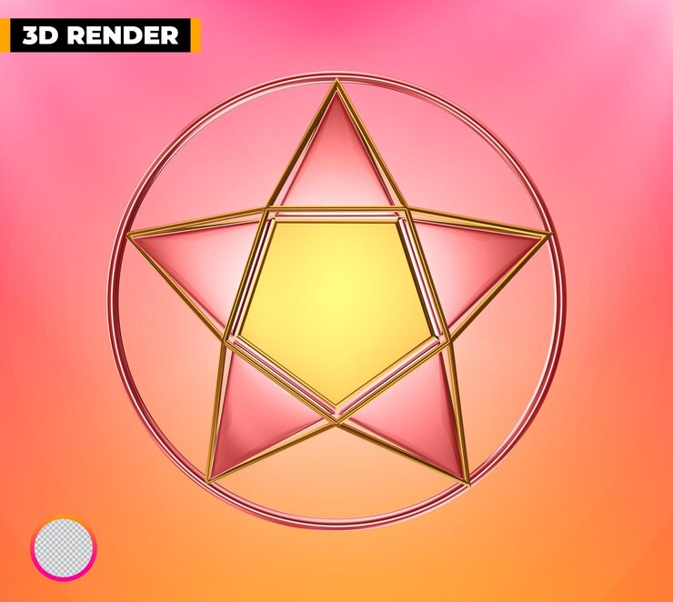 PSD estrella para la representación 3d del año nuevo jemer