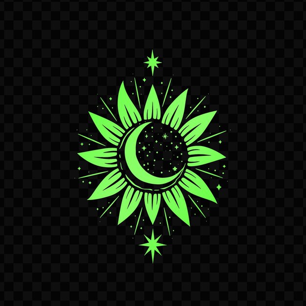 PSD una estrella verde en un vector libre de fondo negro