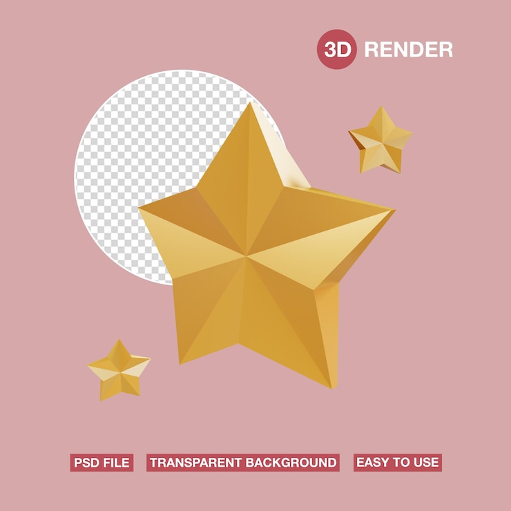 Estrellas de Navidad de icono 3D