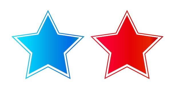 Estrellas rojas y azules sobre un fondo blanco