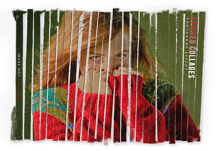 PSD estrias ripped edges efeito fotográfico e histórias de postagens no instagram