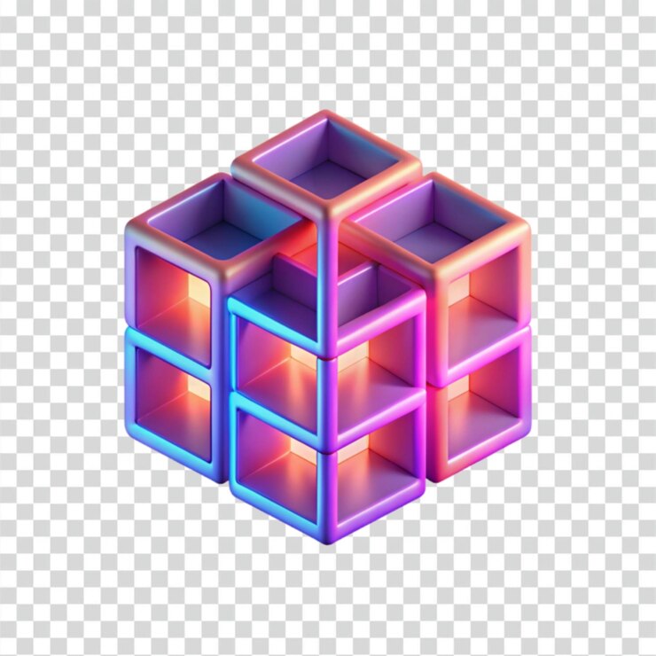 PSD estructura abstracta del cubo 3d