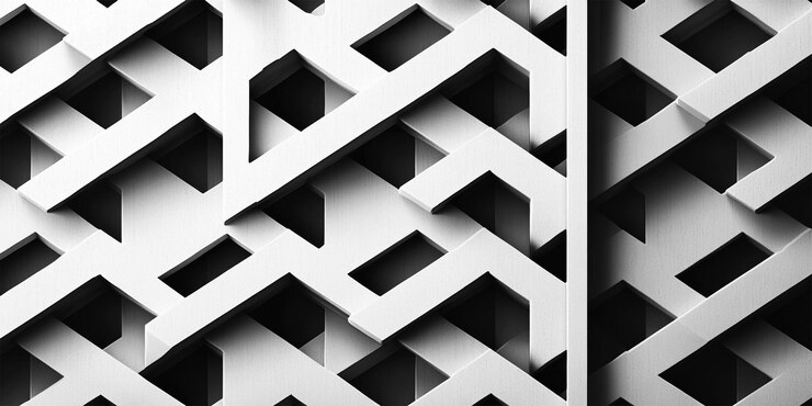 PSD una estructura blanca con formas geométricas y cuadrados que dicen quot x quot